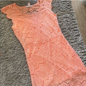 Peach Lace Dress